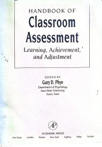 Image of Handbook Classroom Assesment : Learning, Achievement and Adjustmen